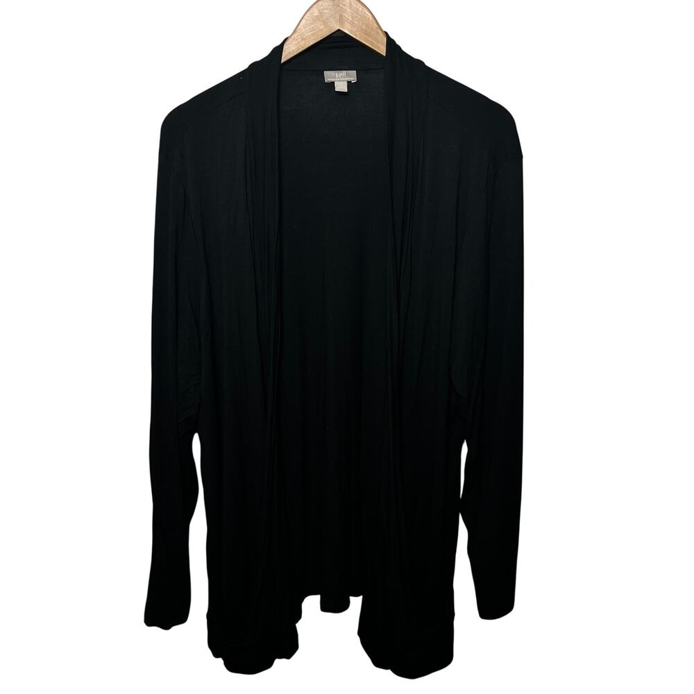 J. Jill Wearever Collection Open Front Rayon Knit Pocket Cardigan Office XL